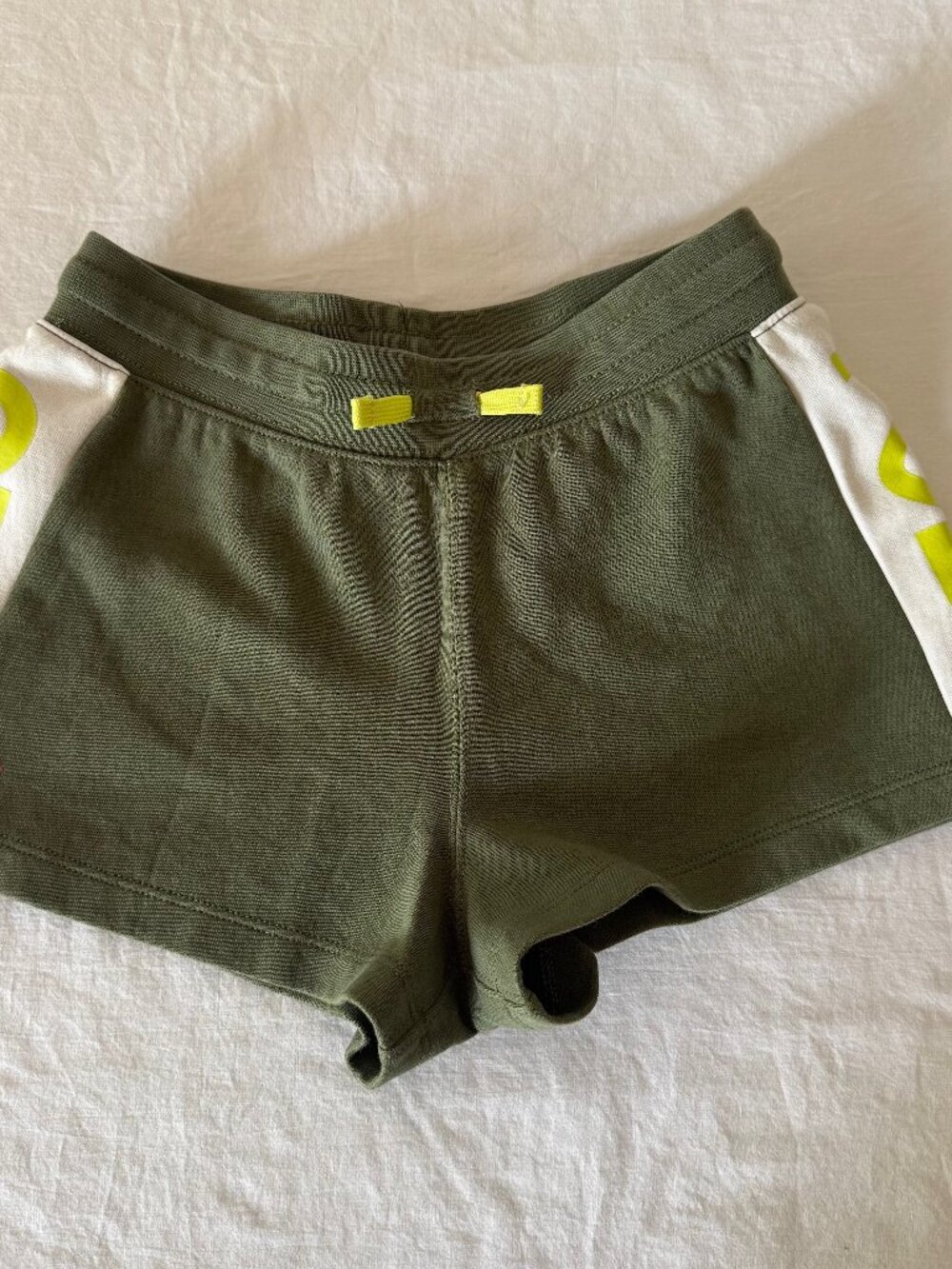 Polo‎ Ralph Lauren Girls Fleece Logo Shorts, Olive Green and White
